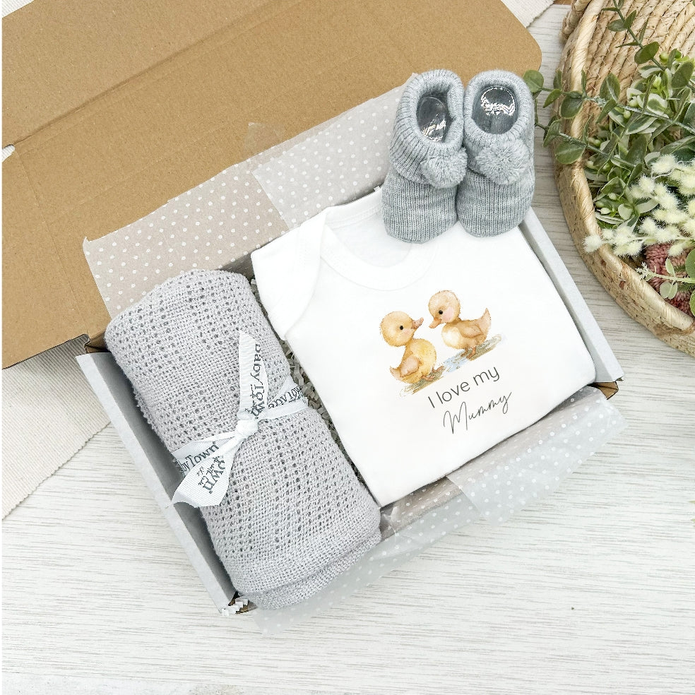 Personalised Unisex Grey Clothing Hamper Set