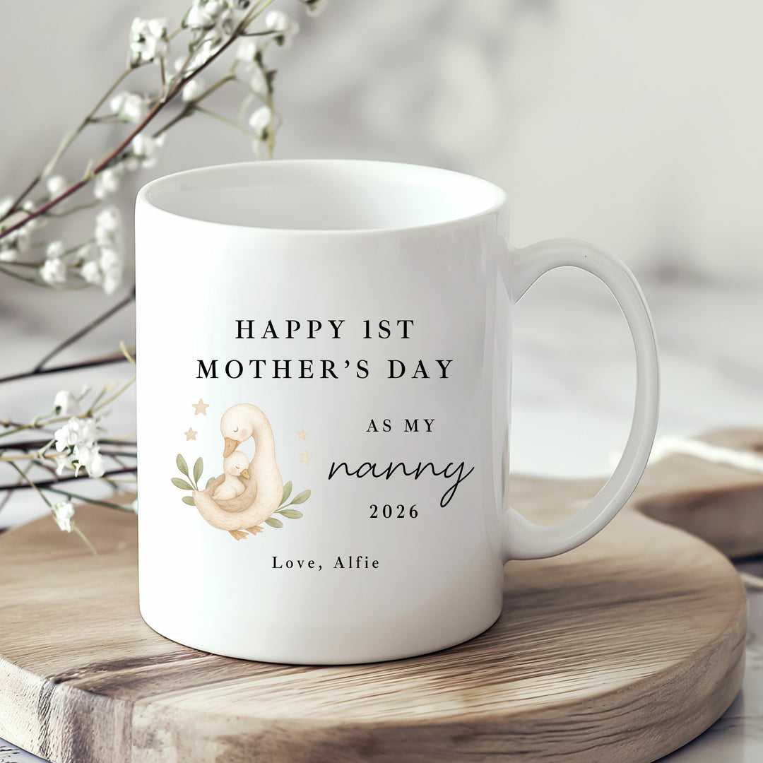 Personalised Ducks Happy 1st Mother's Day As My Nanny Mug