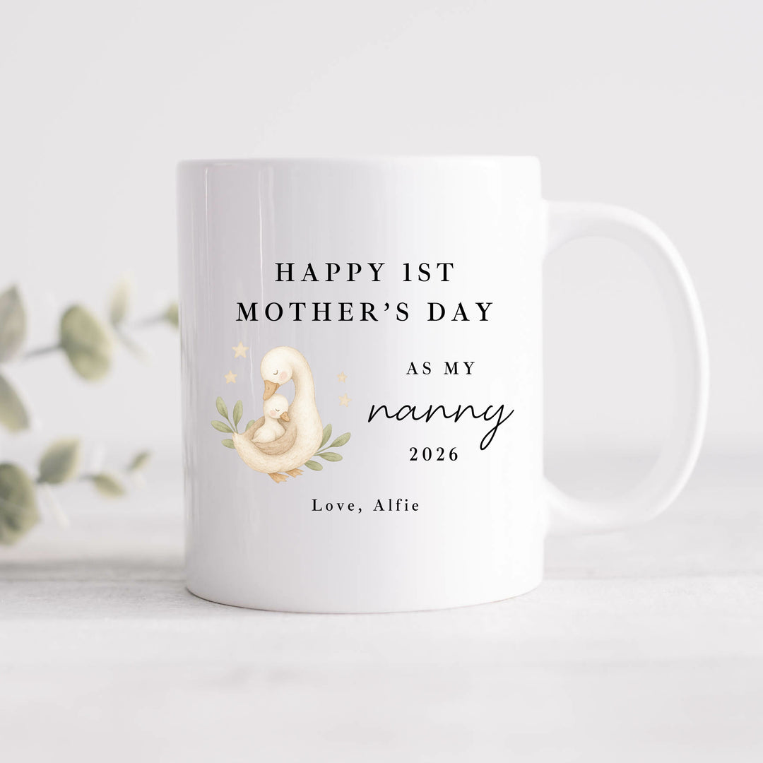 Personalised Ducks Happy 1st Mother's Day As My Nanny Mug