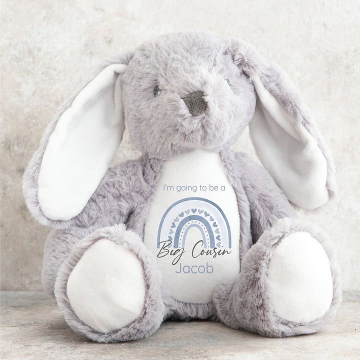 Personalised Dusky Blue Rainbow Big Cosuin Teddy