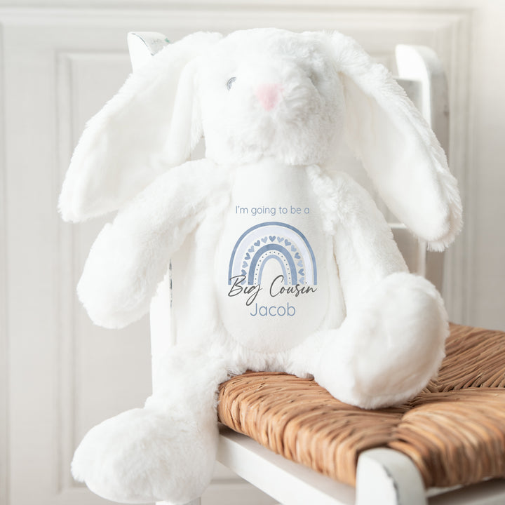 Personalised Dusky Blue Rainbow Big Cosuin Teddy