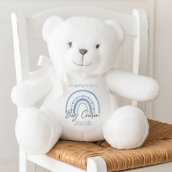 Personalised Dusky Blue Rainbow Big Cosuin Teddy
