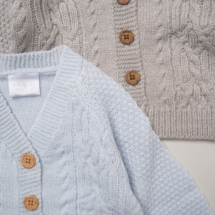 Boys Blue and Grey Pack of 2 Knitted Cardigan