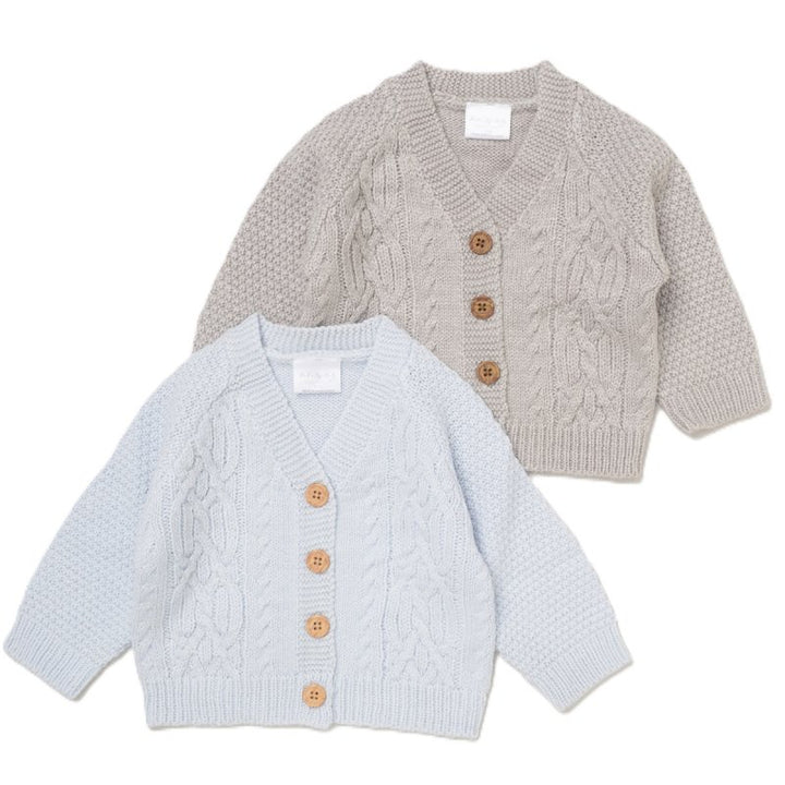 Boys Blue and Grey Pack of 2 Knitted Cardigan