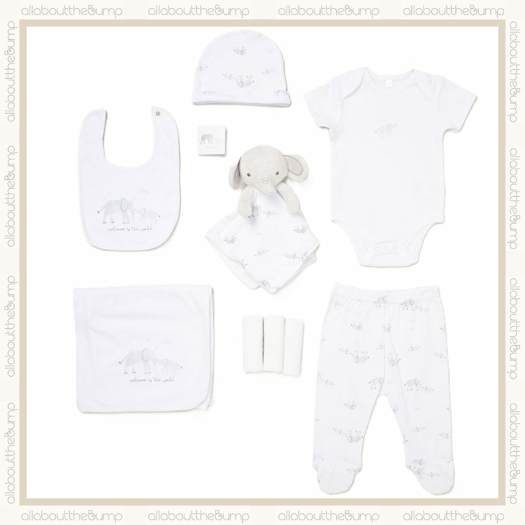 Unisex Elephant 10 Piece Baby Gift Hamper