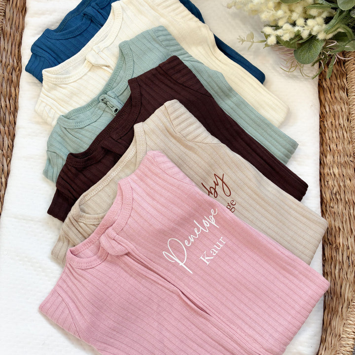 Personalised Double Name Ribbed Coming Home Outfits