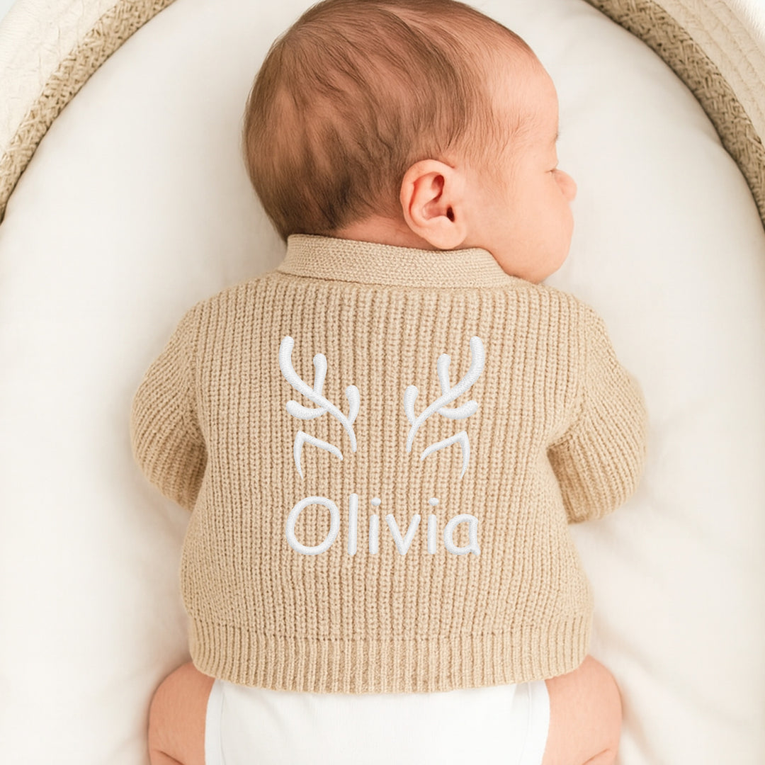 Personalised Reindeer Ears Christmas Cardigan