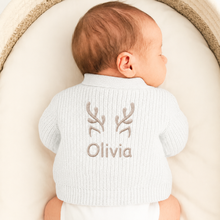 Personalised Reindeer Ears Christmas Cardigan
