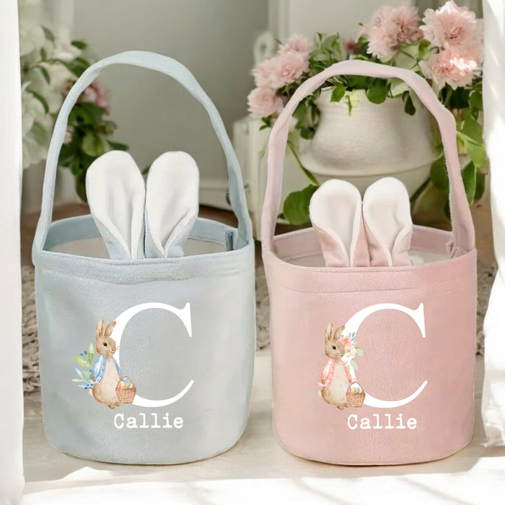 Personalised Rabbit Initial Easter Bunny Basket