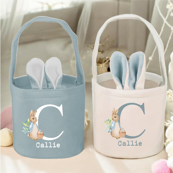 Personalised Rabbit Initial Easter Bunny Basket