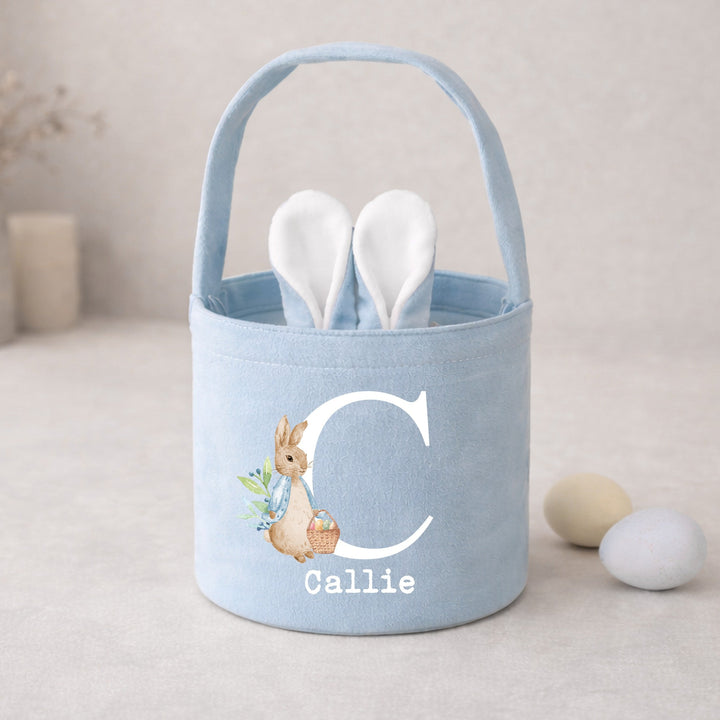 Personalised Rabbit Initial Easter Bunny Basket