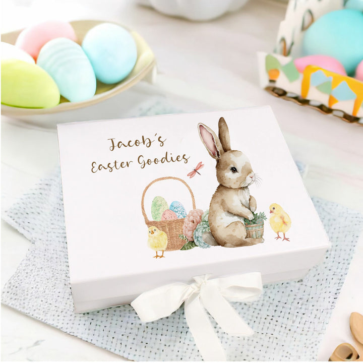 Personalised Brown Bunny Easter Treat Box