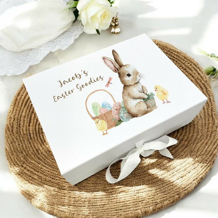 Personalised Brown Bunny Easter Treat Box