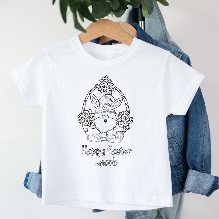 Personalised Colour Your Own Easter Gnome T-shirt