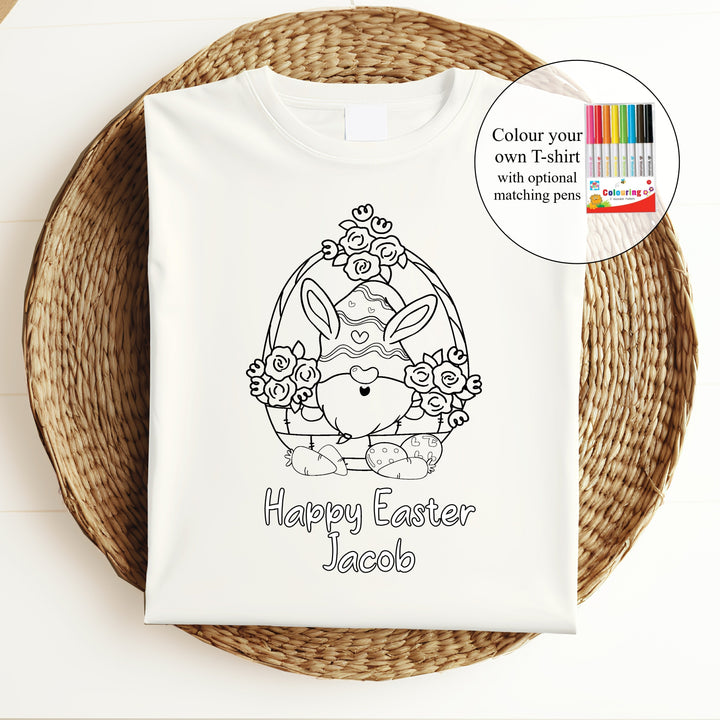 Personalised Colour Your Own Easter Gnome T-shirt