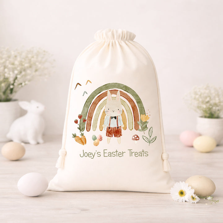 Personalised Easter Treats Rainbow Bunny Treat Bag