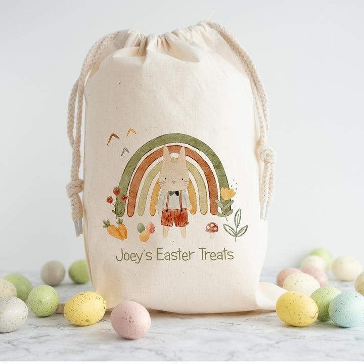 Personalised Easter Treats Rainbow Bunny Treat Bag