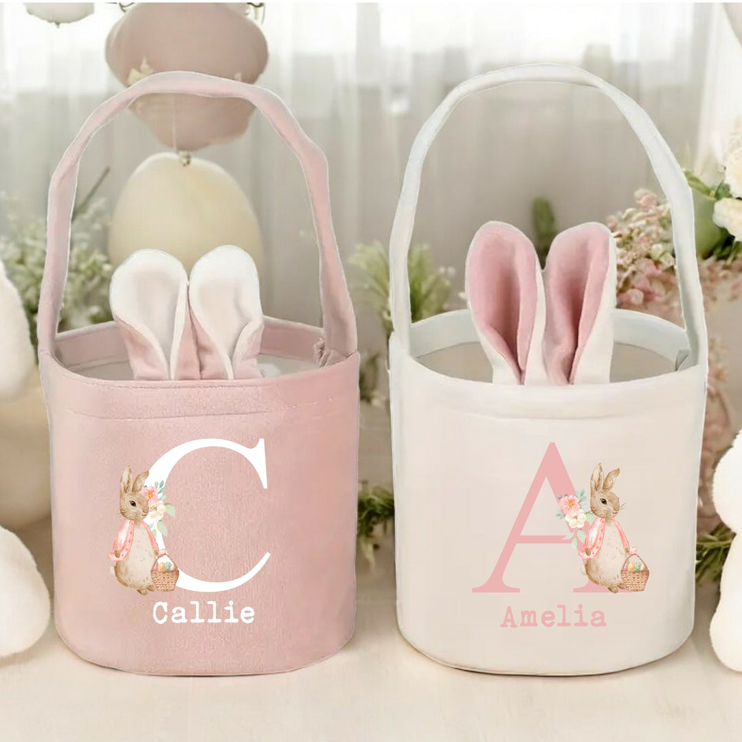 Personalised Rabbit Initial Easter Bunny Basket