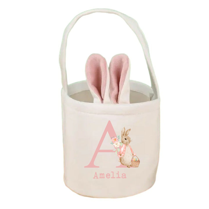 Personalised Rabbit Initial Easter Bunny Basket