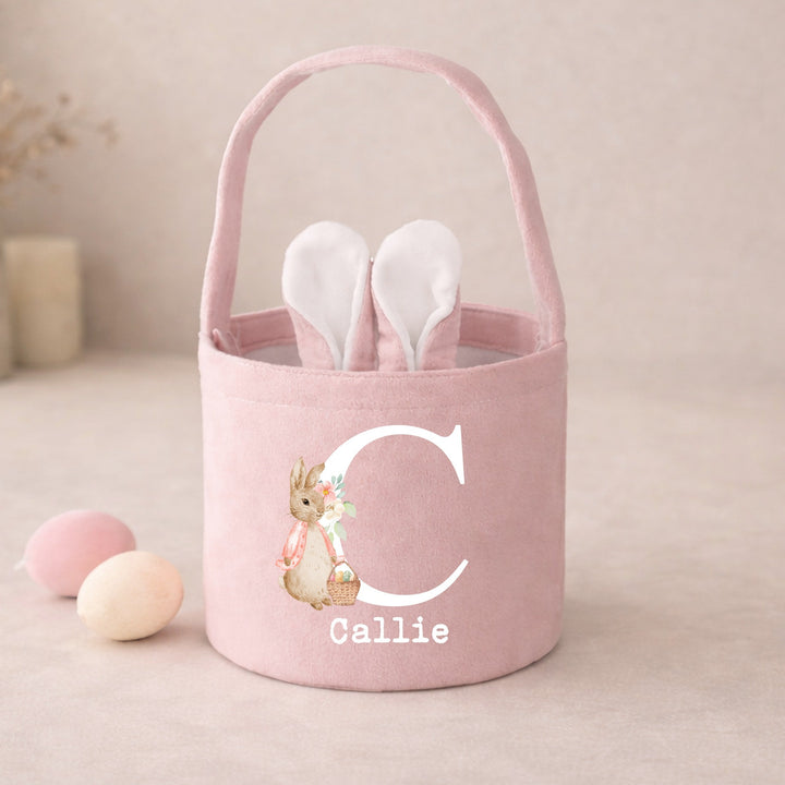 Personalised Rabbit Initial Easter Bunny Basket