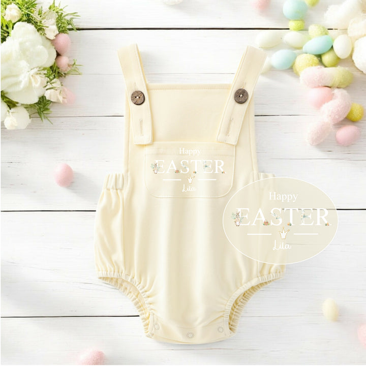 Personalised Happy Easter Rabbit Dungarees