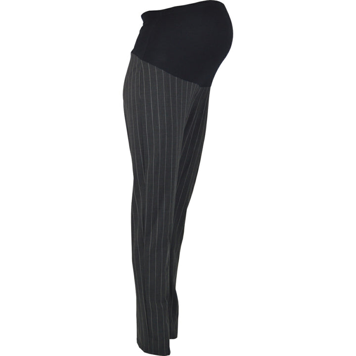 Black Maternity Pinstripe Trousers (Over-the-Bump)