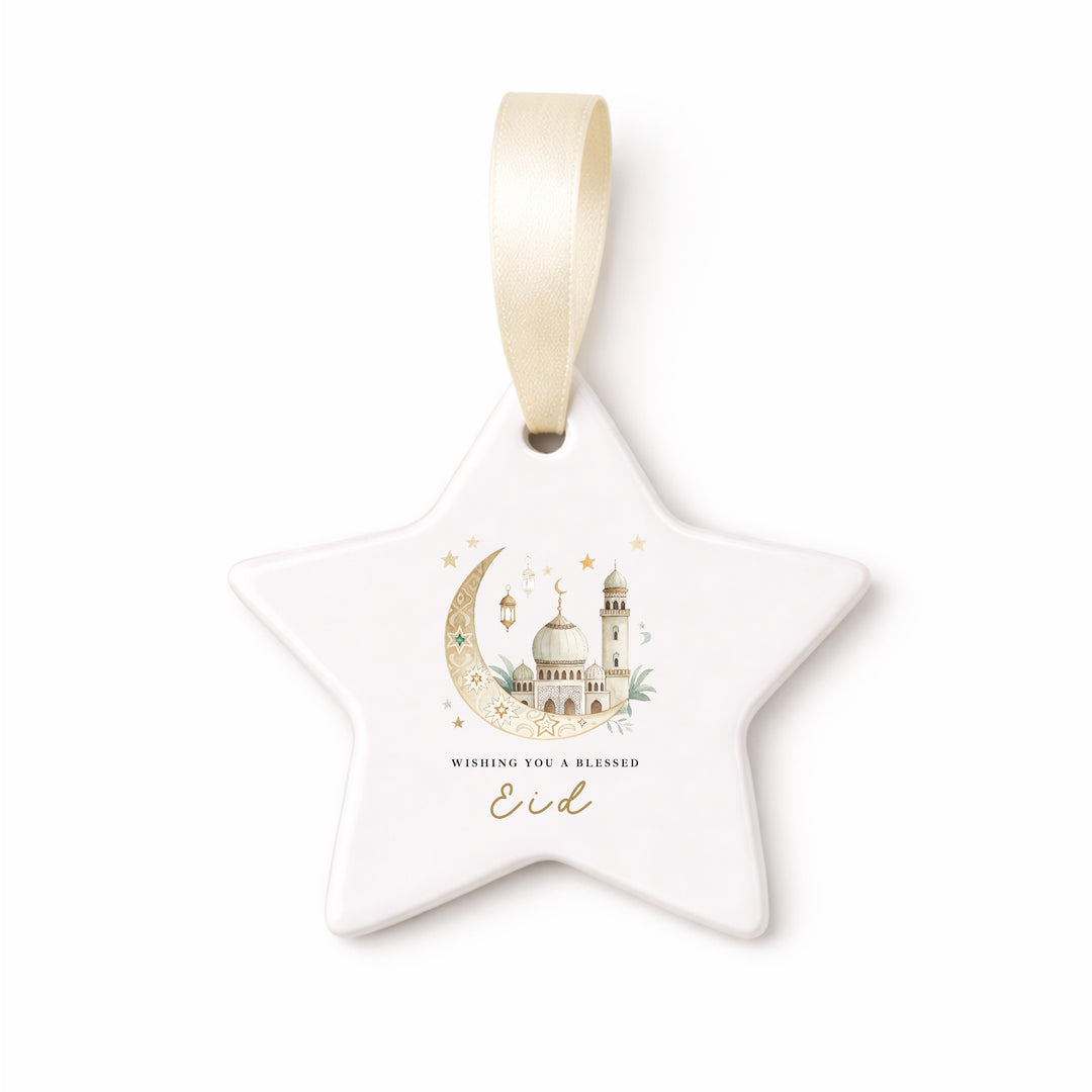 Gold Blessed Eid Ceramic Ornament