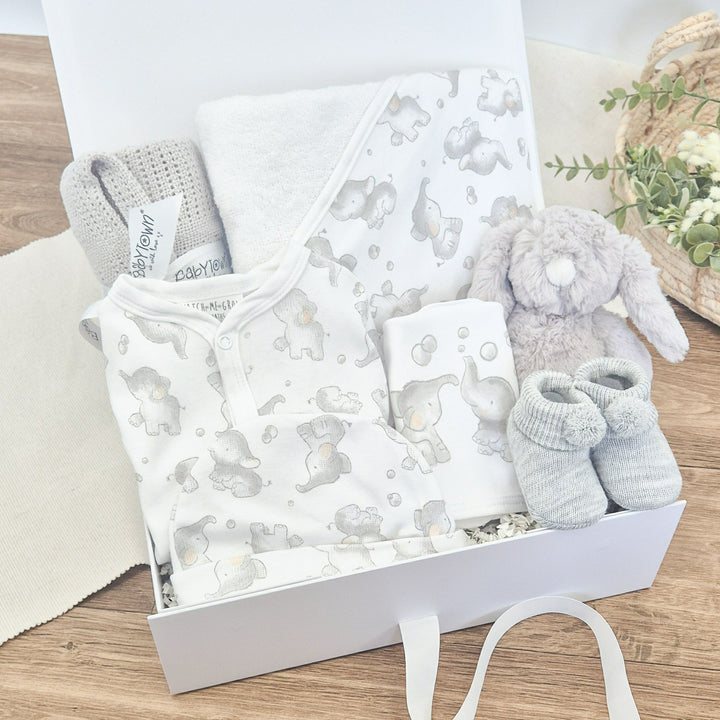 Unisex Grey Elephant Luxury Gift Hamper Set