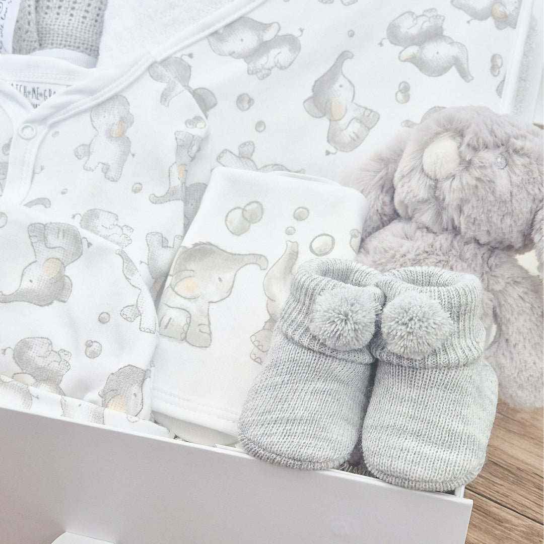 Unisex Grey Elephant Luxury Gift Hamper Set