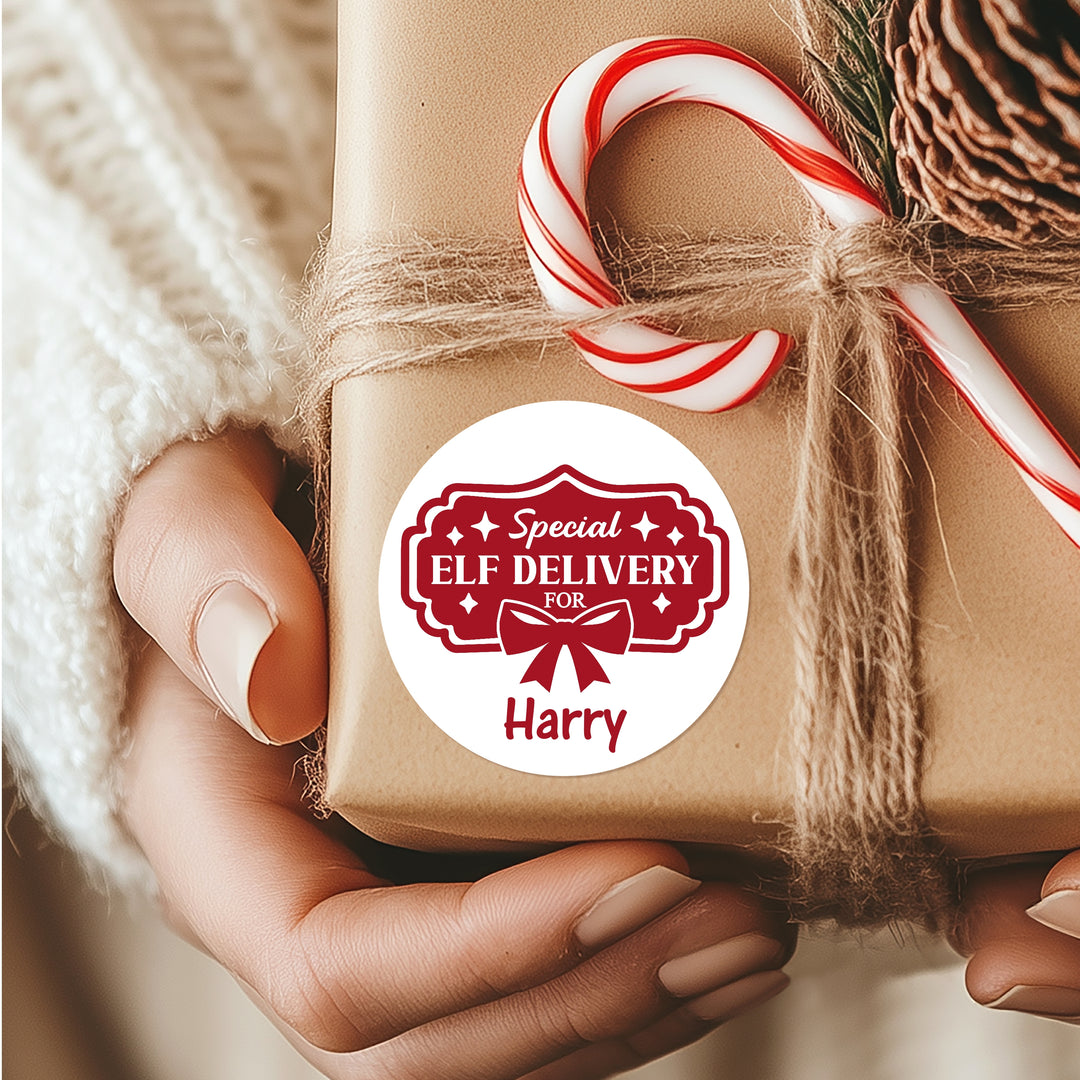 Personalised Special Elf Delivery Christmas Stickers