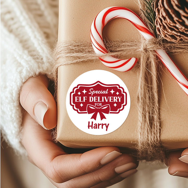 Personalised Special Elf Delivery Christmas Stickers