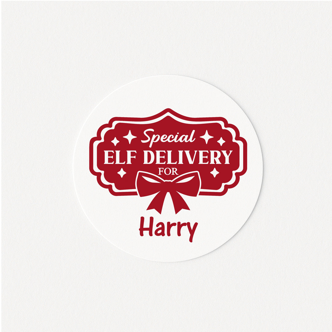 Personalised Special Elf Delivery Christmas Stickers
