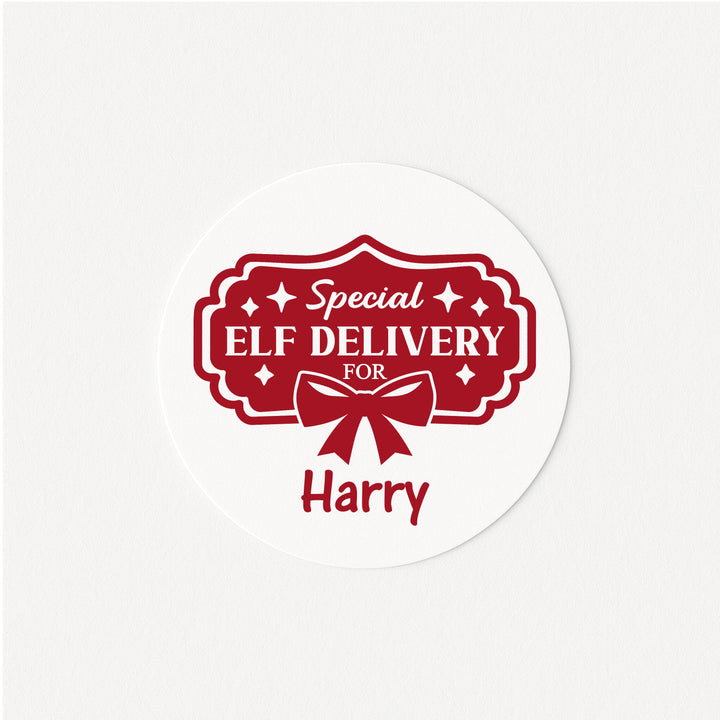 Personalised Special Elf Delivery Christmas Stickers