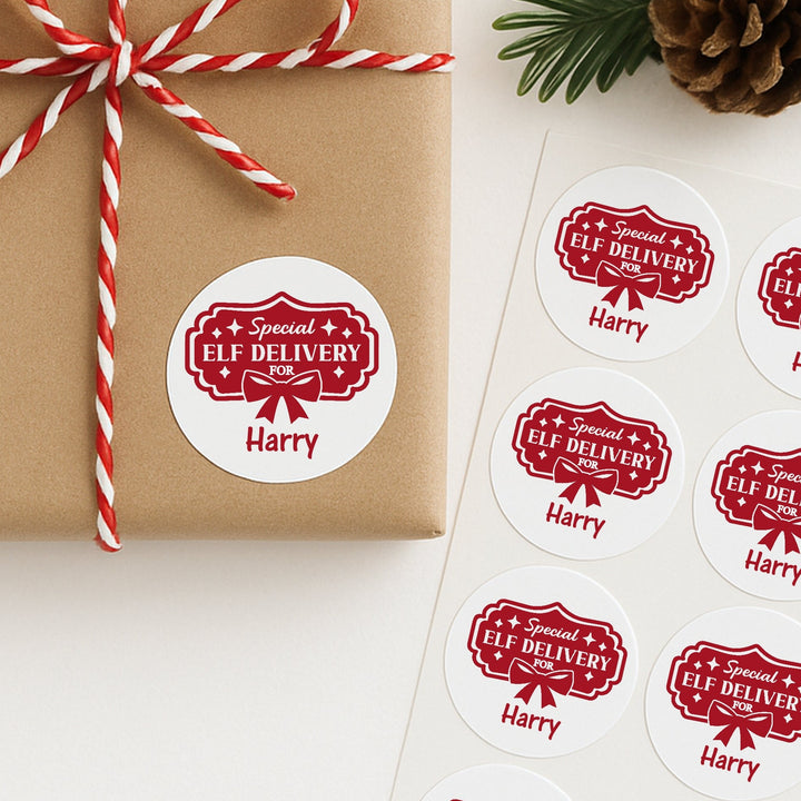 Personalised Special Elf Delivery Christmas Stickers