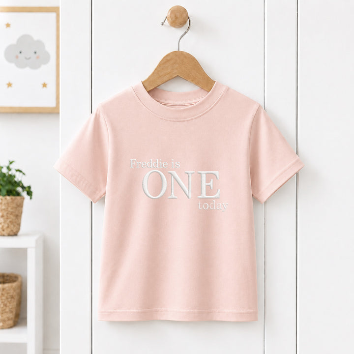 Personalised Embroidered One Today Birthday T-Shirt