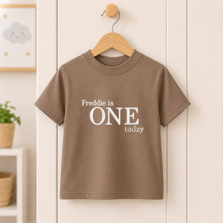 Personalised Embroidered One Today Birthday T-Shirt