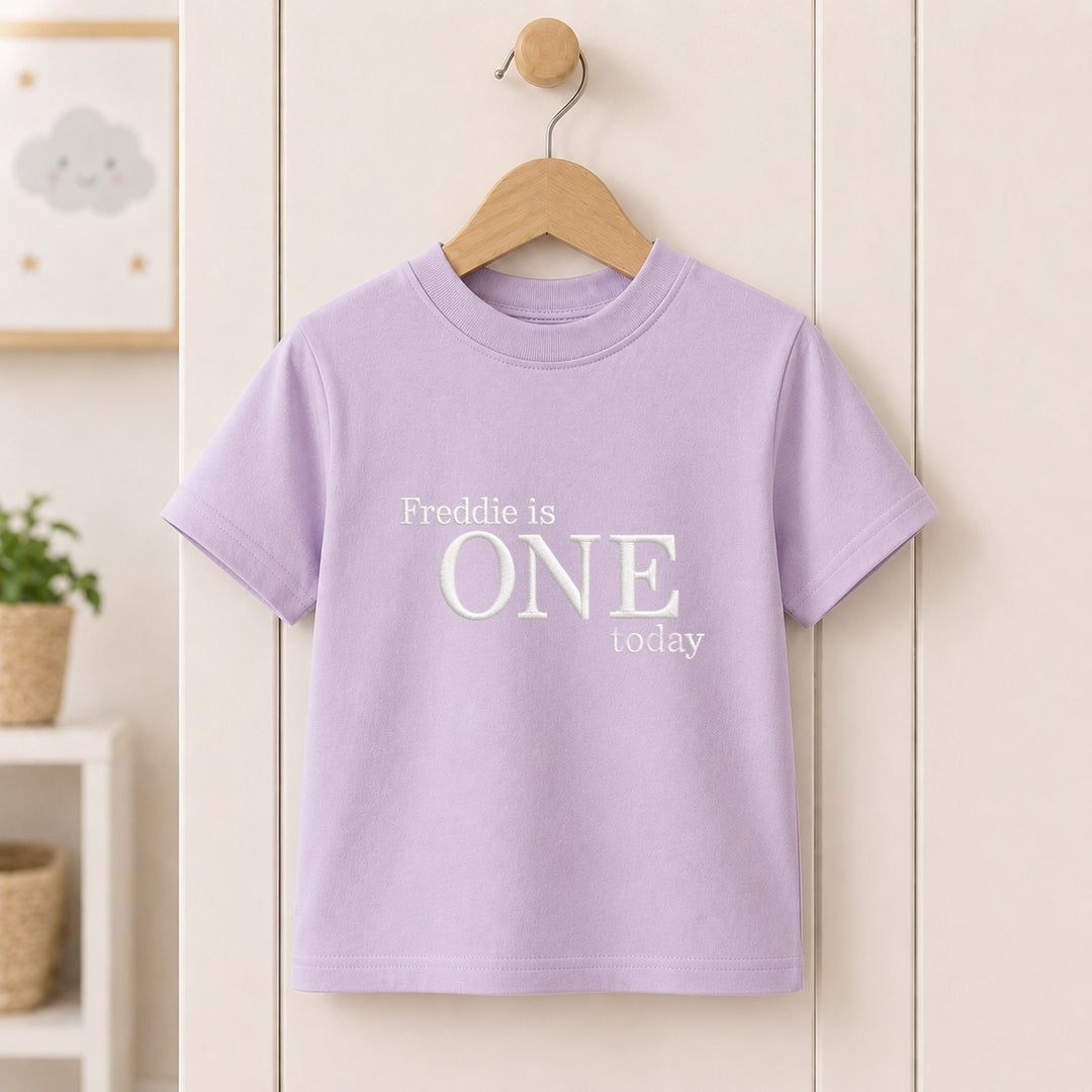 Personalised Embroidered One Today Birthday T-Shirt