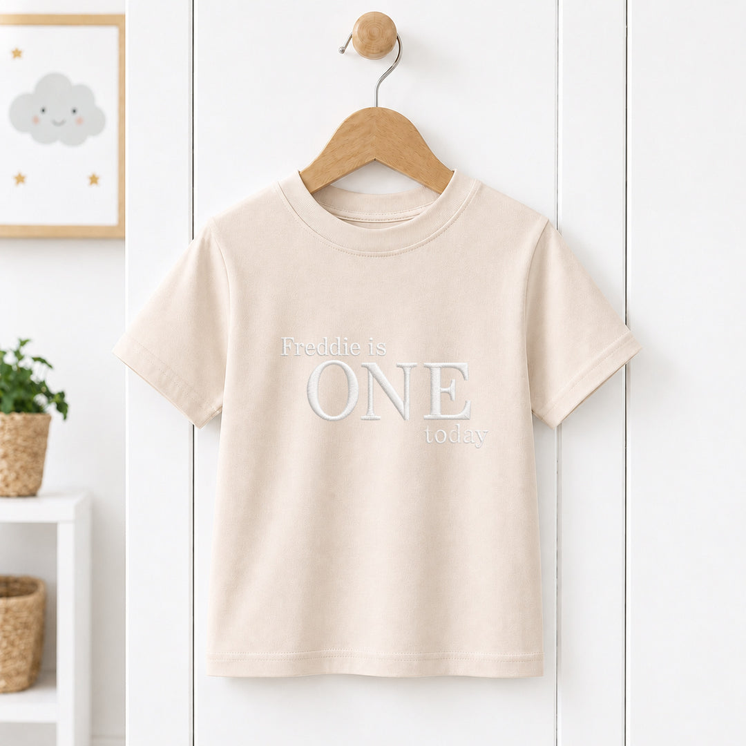Personalised Embroidered One Today Birthday T-Shirt