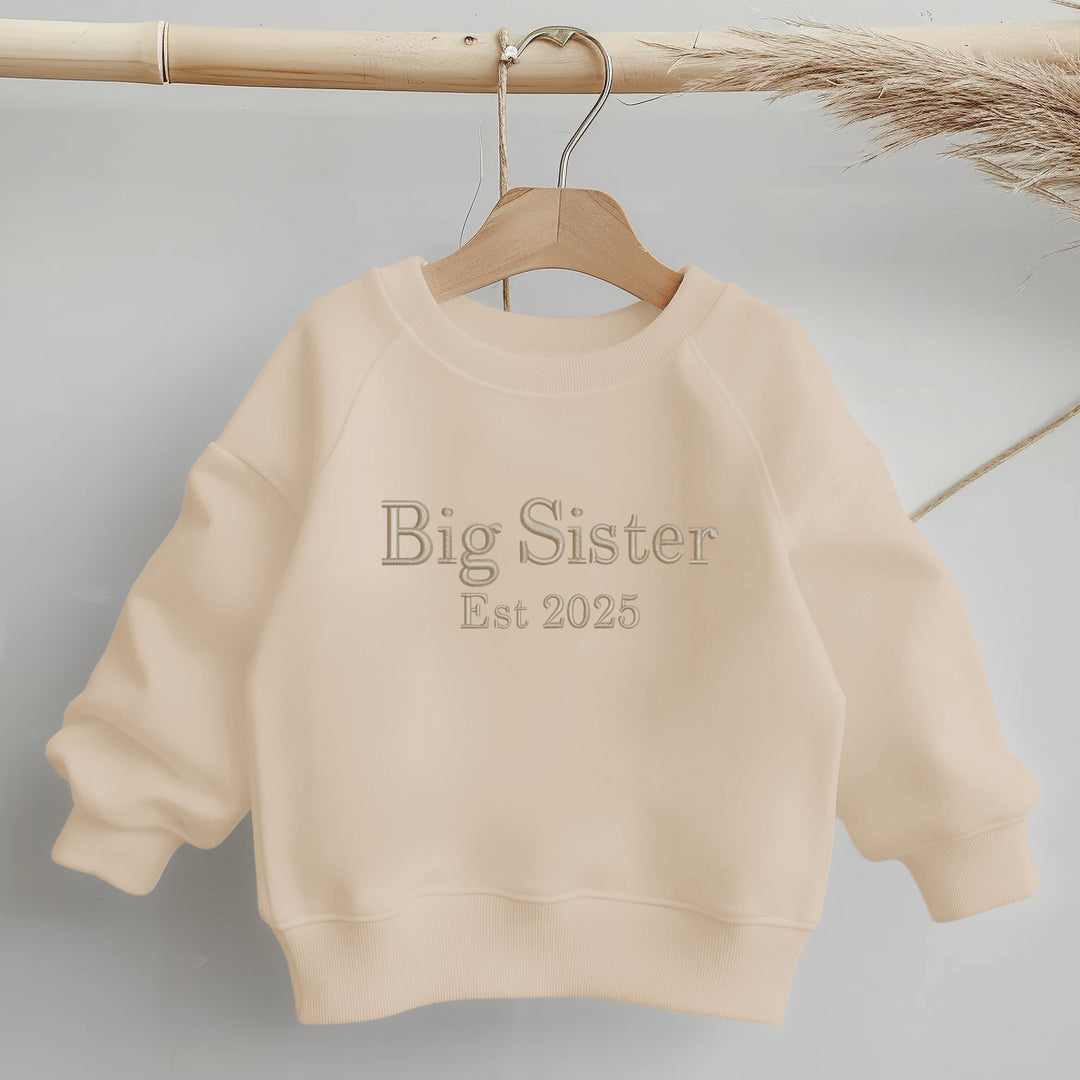 Personalised Embroidered Big Sister Est Sweatshirt