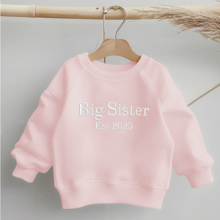 Personalised Embroidered Big Sister Est Sweatshirt