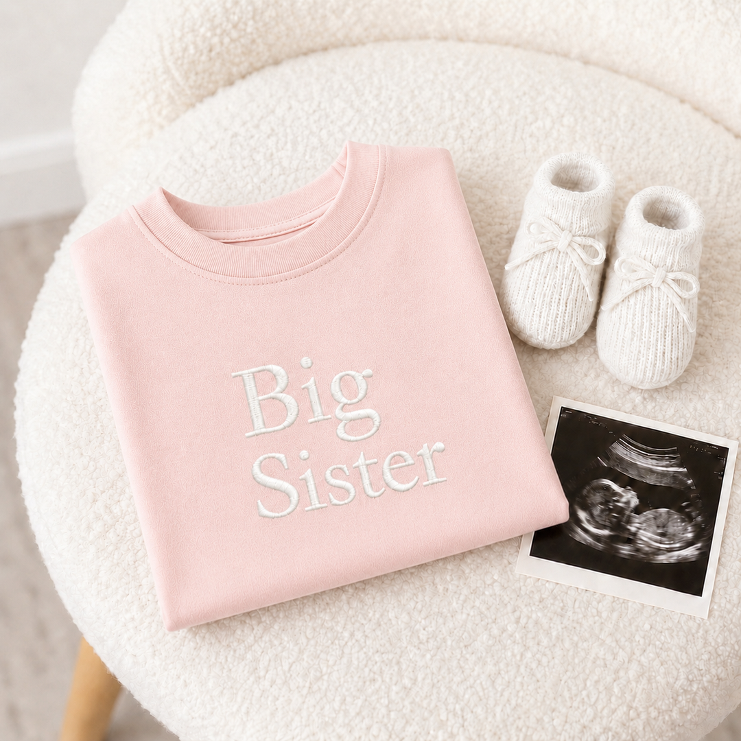 Embroidered Big Sister T-Shirt