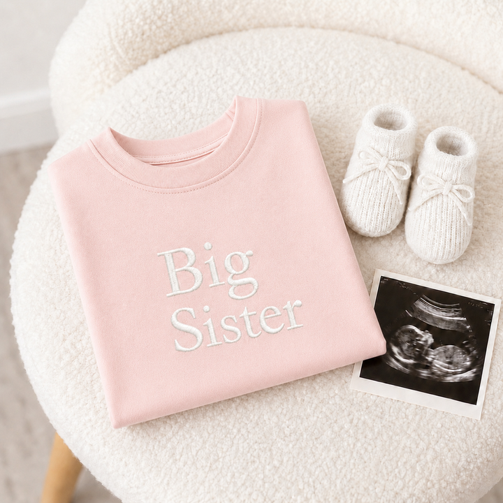 Embroidered Big Sister T-Shirt