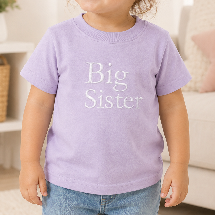Embroidered Big Sister T-Shirt