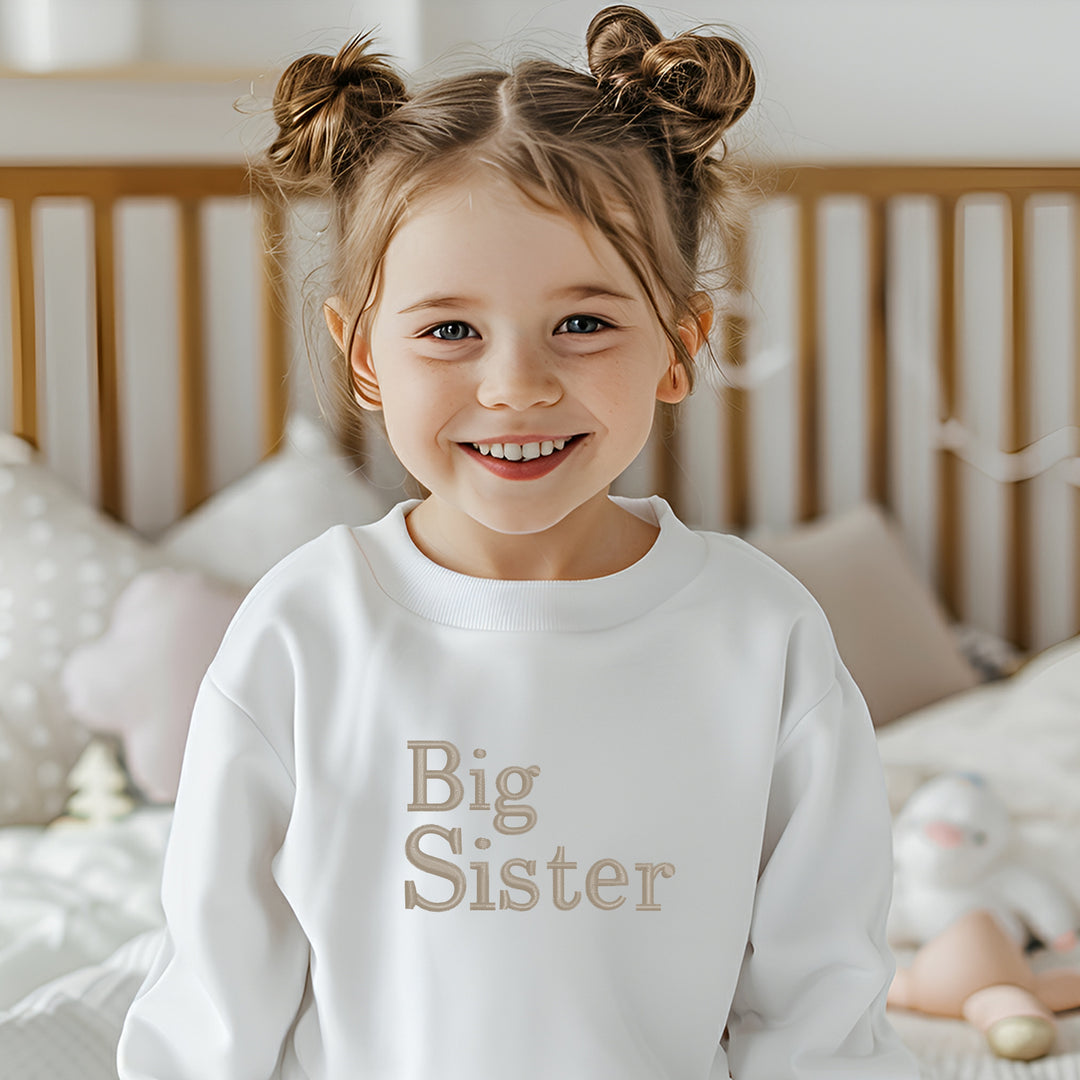 Embroidered Big Sister Sweatshirt