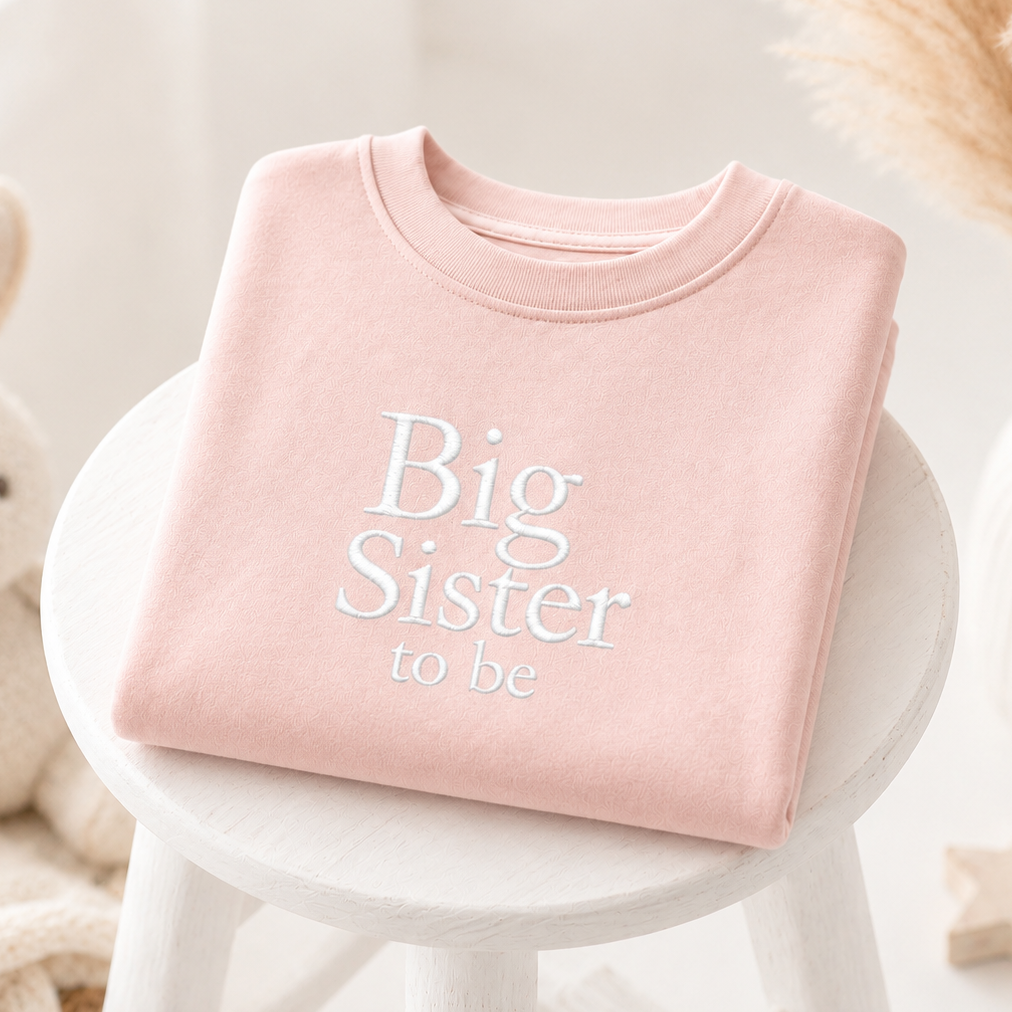 Embroidered Big Sister To Be T-Shirt