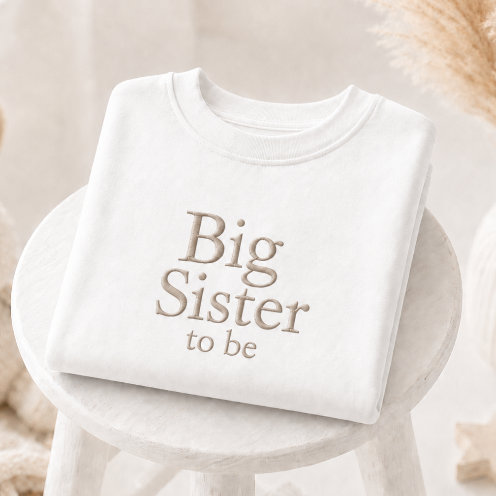 Embroidered Big Sister To Be T-Shirt