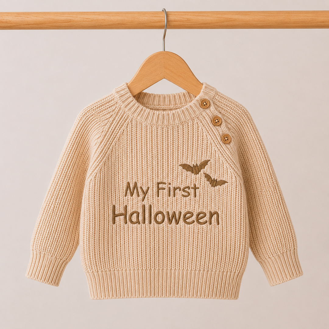 Embroidered Ribbed My First Halloween Jumper