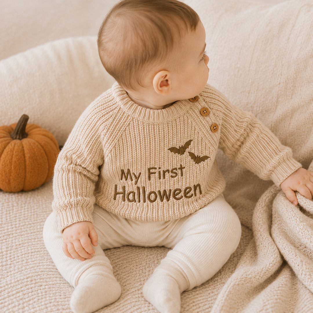 Embroidered Ribbed My First Halloween Jumper