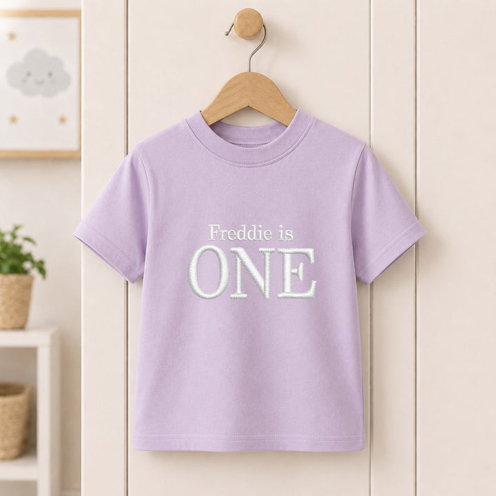 Personalised Embroidered I Am One First Birthday T-Shirt