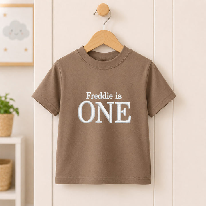 Personalised Embroidered I Am One First Birthday T-Shirt